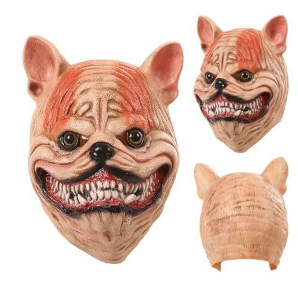 3808 Creepy Dog Mask Scary Animal Latex Full Head Realistic Masks